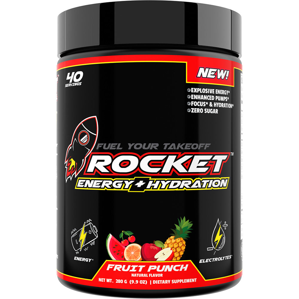 Rocket Pre-Workout with Hydration, 40 Serving Fruit Punch